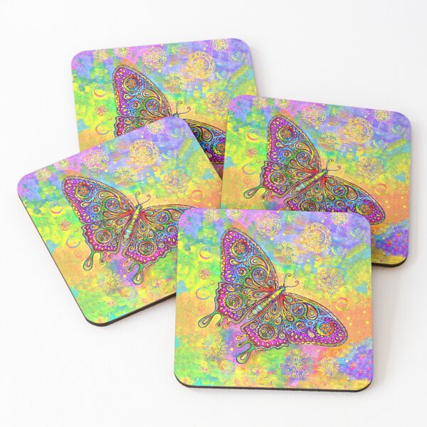 Item preview, Colorful Psychedelic Rainbow Paisley Bohemian Butterfly designed and sold by Rebecca Wang.