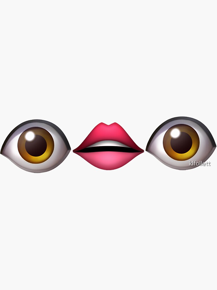Eye Mouth Eye Emoji Meme Sticker For Sale By Klfollett Redbubble
