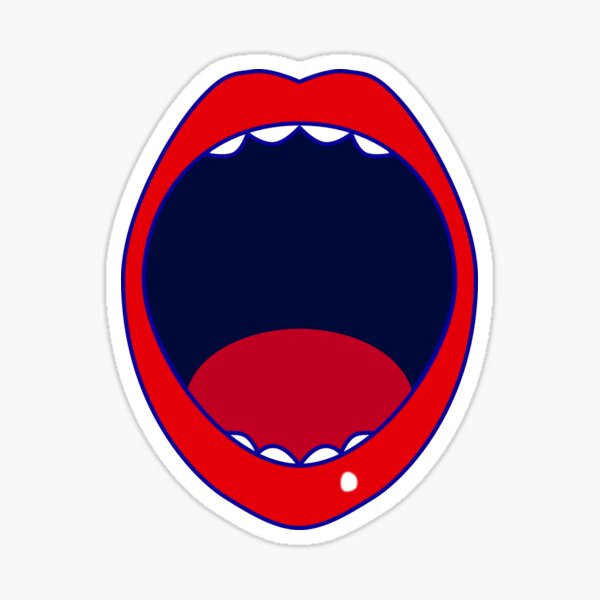 red lips funny mouth screamer Sticker