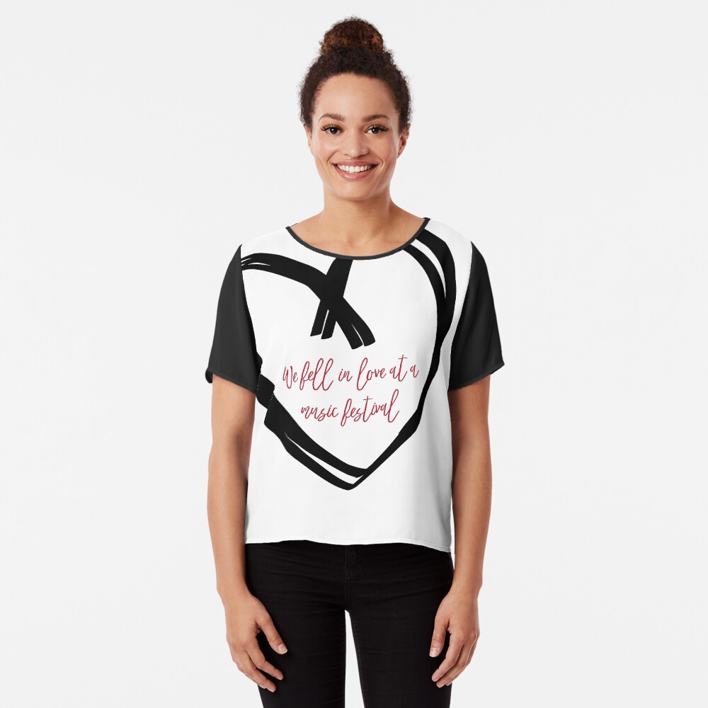 I Fell In Love At A Music Festival Graphic Chiffon Top