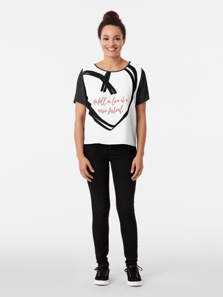 Alternate view of I Fell In Love At A Music Festival Graphic Chiffon Top