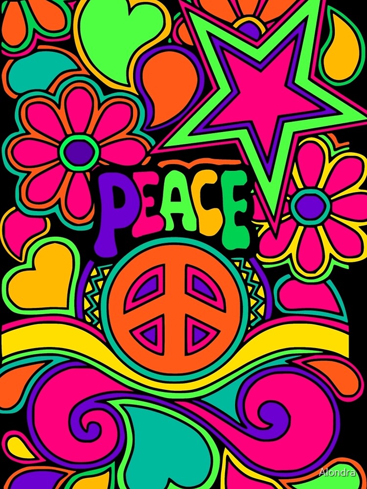 Pretty Pink n Colorful Hippy Trippy Design by Alondra