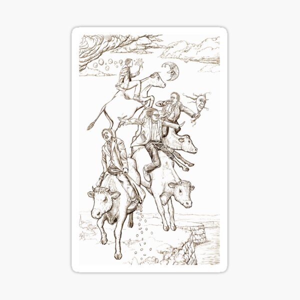 The Four Mad Cowboys of the Apocalypse Sticker