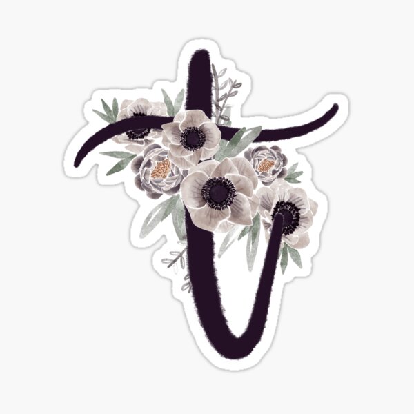 Bouquet T initial Sticker