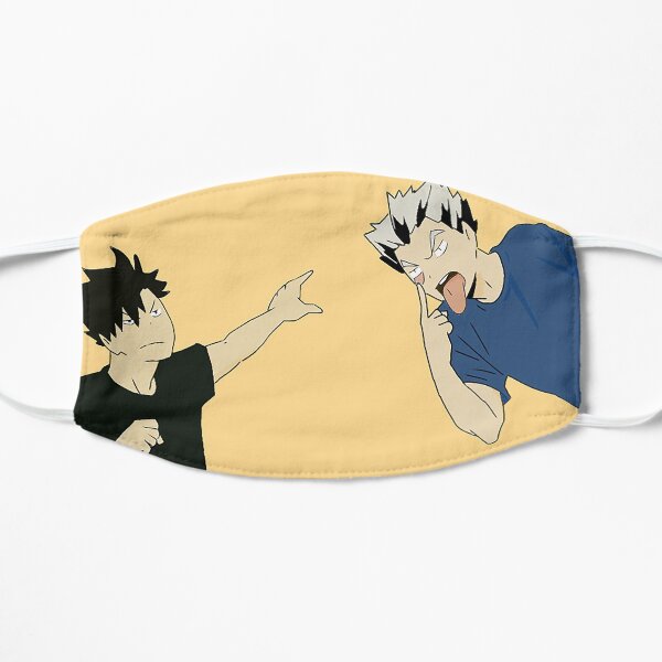 Kuroo y Bokuto de Haikyu Mascarilla plana
