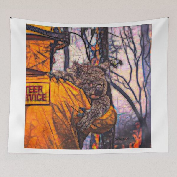 Item preview, Rescued - Koala and the Fireman designed and sold by Marlene Watson-Hall.