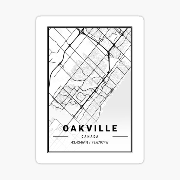 Oakville Map Print, Oakville Map Poster, Oakville Map Wall Art, Oakville City Map, Map Of Oakville, Oakville Map Art Sticker