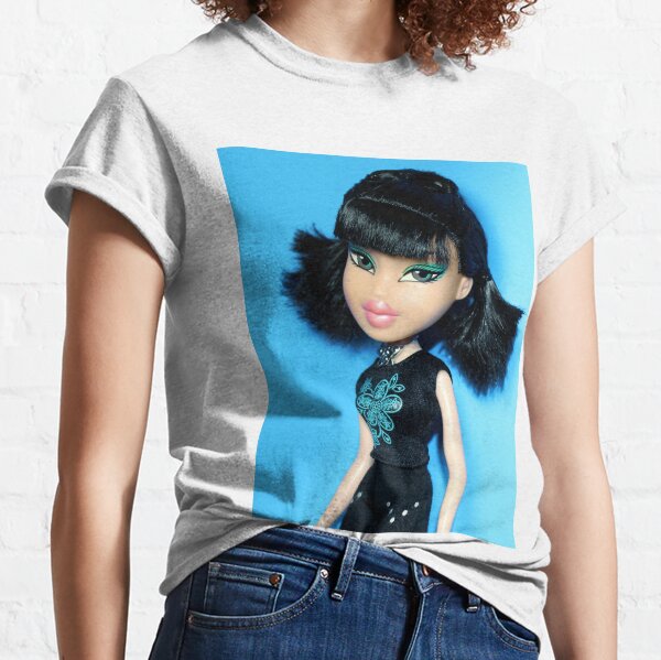 Bratz Camiseta de retrato degradado morado jade, Blanco, S