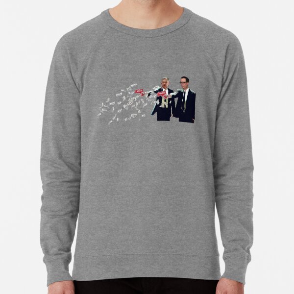 Jerome Powell and Steve Mnuchin Printing Money Pulp Fiction Style Lightweight Sweatshirt