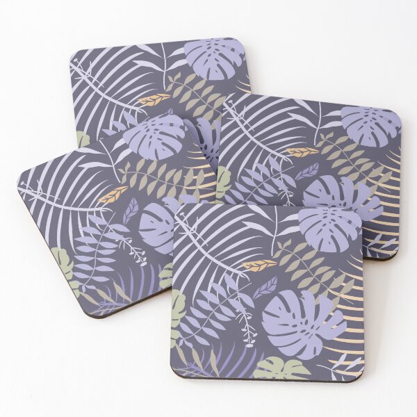 Item preview, Tropical Leaf Floral Pattern Purple and Light Green Pastel Colors Tones designed and sold by borednomad.