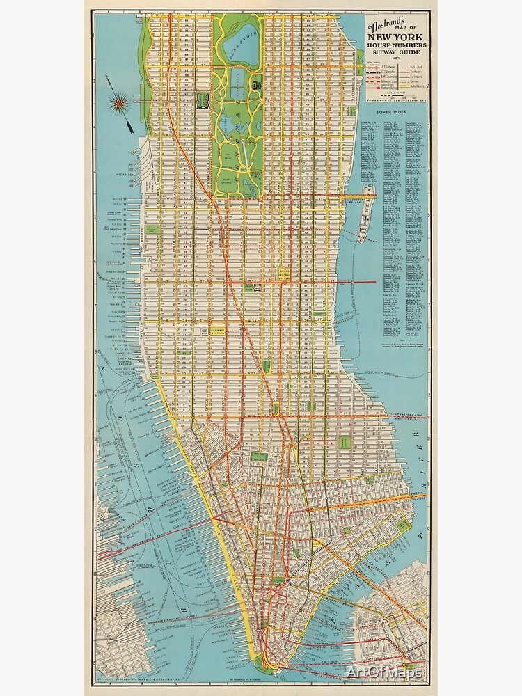 New York City Map 1930 Premium Matte Vertical Poster