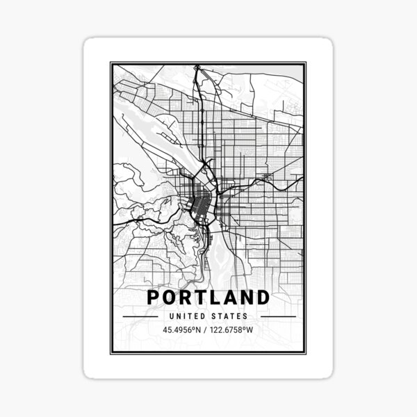 Portland Map Print, Portland Map Poster, Portland Map Wall Art, Portland City Map, Map Of Portland, Portland Map Art Sticker
