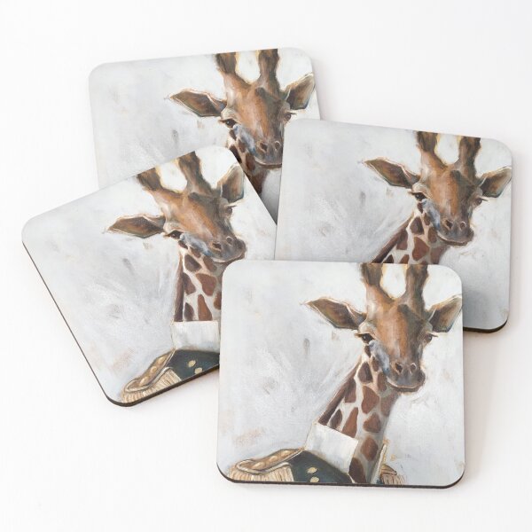 Item preview, Anthropomorphic Military Giraffe portrait painting designed and sold by Julie Mayo.