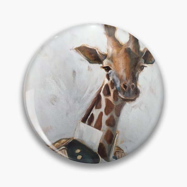 Item preview, Anthropomorphic Military Giraffe portrait painting designed and sold by Julie Mayo.