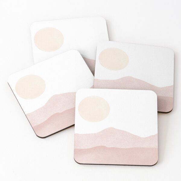 Artikelvorschau, Abstrakter minimalistischer Erdton-Aquarell-Sonnenuntergang über Hügeln entworfen und verkauft von AceOneDesign.