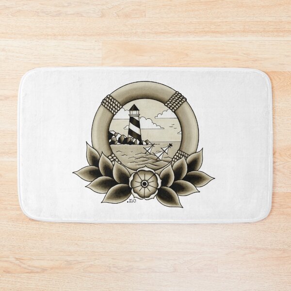 Item preview, Traditional Tattoo Lighthouse & Ship Wreck designed and sold by napiks.