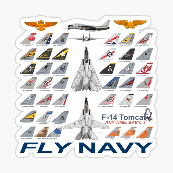 F-14 Tomcat Squadron T-shirt Sticker