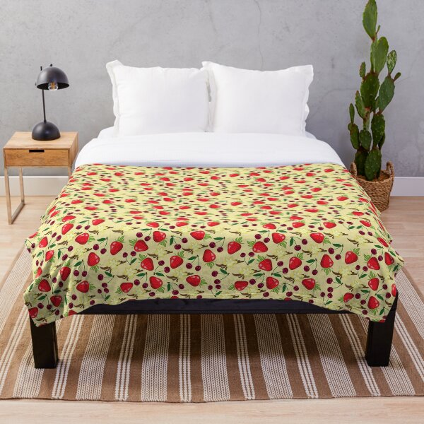 Item preview, Recolección de frutas. Patrón de fruta de color con fresa, cereza y vainilla. designed and sold by AstraDesign.