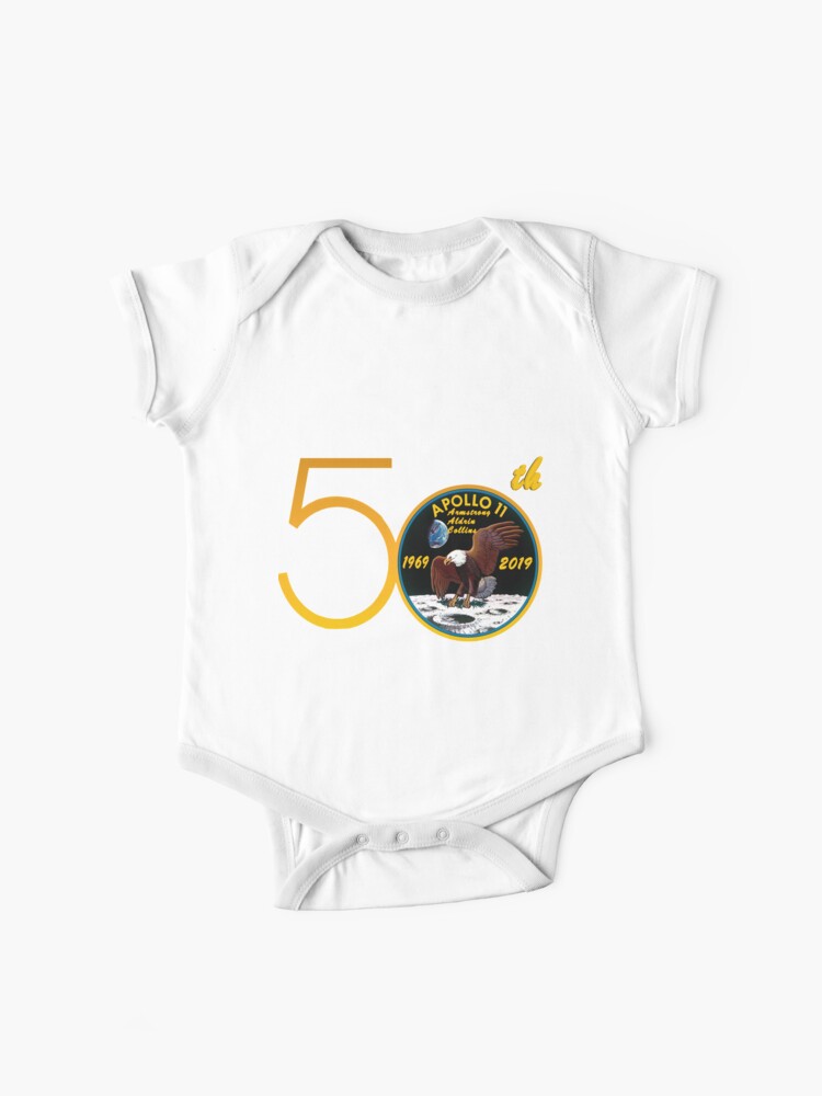 Apollo 11 50th Anniversary Patch Baby One Piece By Spacestuffplus Redbubble