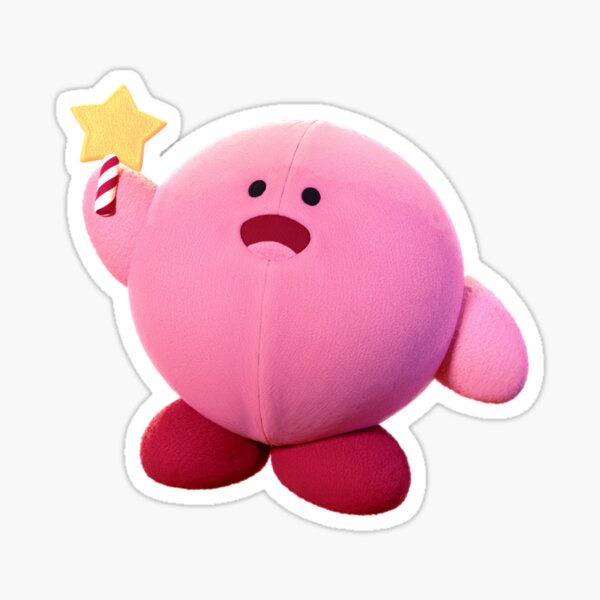 kirby holding heart plush