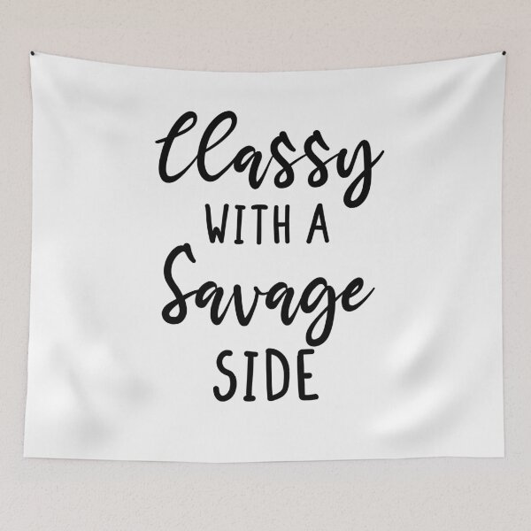 Item preview, classy with a savage side , Funny T-shirt, Funny Shirts, Unisex tees, Shirts with quotes, Shirts with sayings, designed and sold by Noussairox.