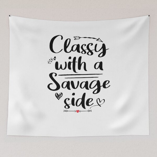 Item preview, classy with a savage side , Funny T-shirt, Funny Shirts, Unisex tees, Shirts with quotes, Shirts with sayings, designed and sold by Noussairox.