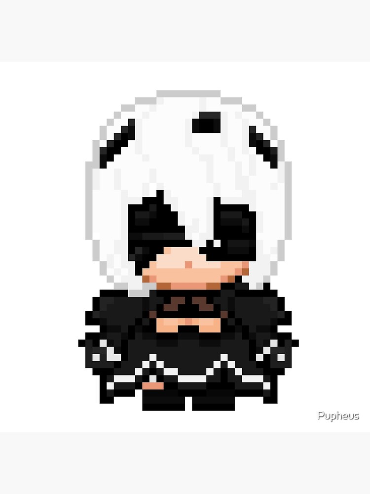 Pixel Art 2b Nier Automata Canvas Print By Pupheus Redbubble