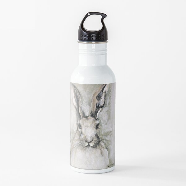 White Rabbit Portrait painting Water Bottle