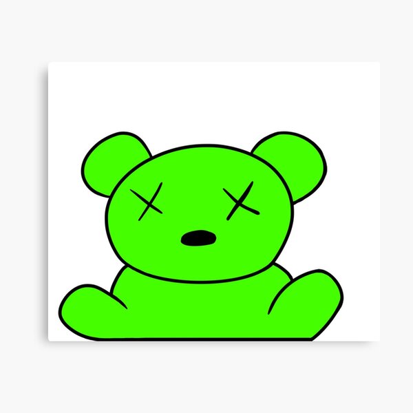 green bear neon X Canvas Print