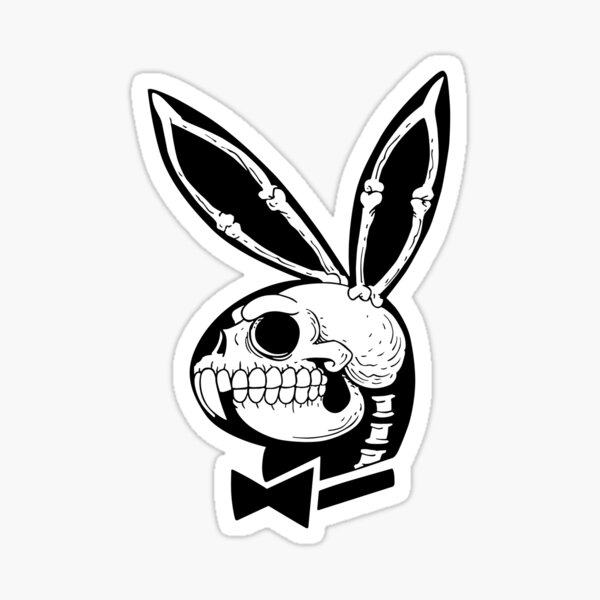 Playboy Skull Bunny Stickers Redbubble - roblox playboy bunny