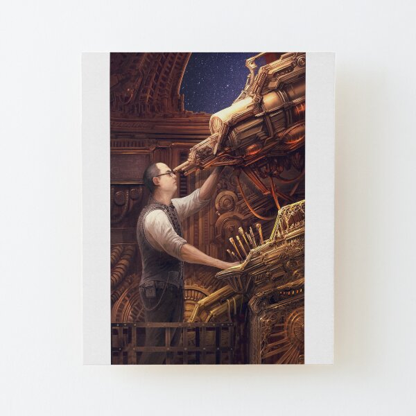 Steampunk Astronomer Wood Mounted Print