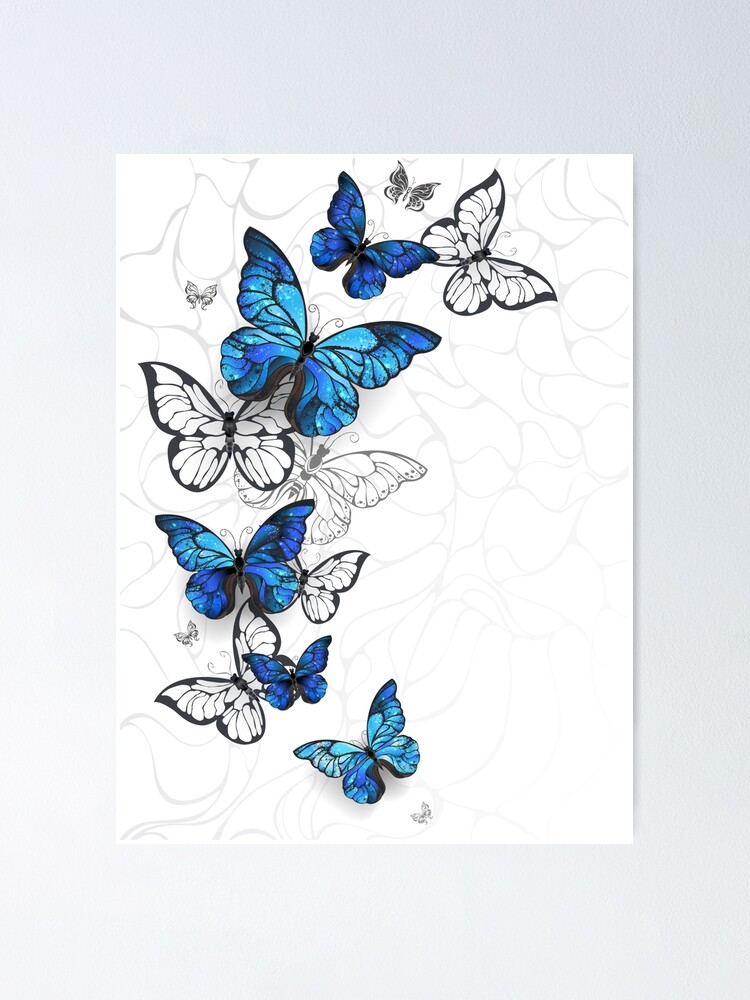 Poster Fliegenden Schmetterling 