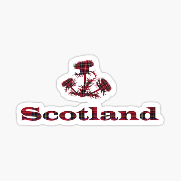 Scots Thistle Red Royal Stewart Tartan Scotland Sticker