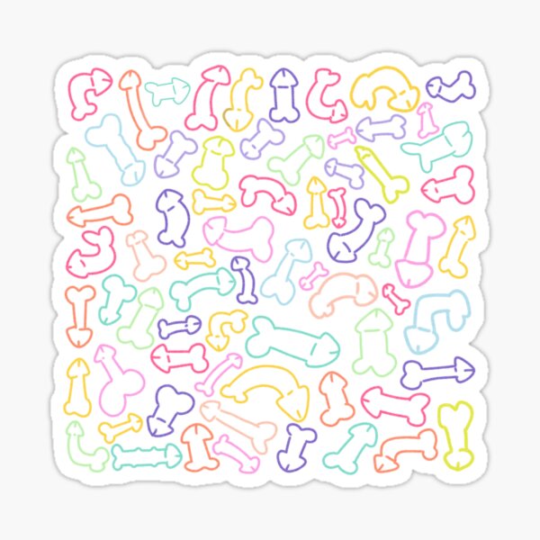 PASTEL PENIS MUSTERMASKE Sticker