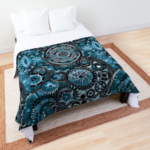 Blue Gear Wall Comforter