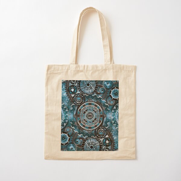 Blue Gear Wall Cotton Tote Bag