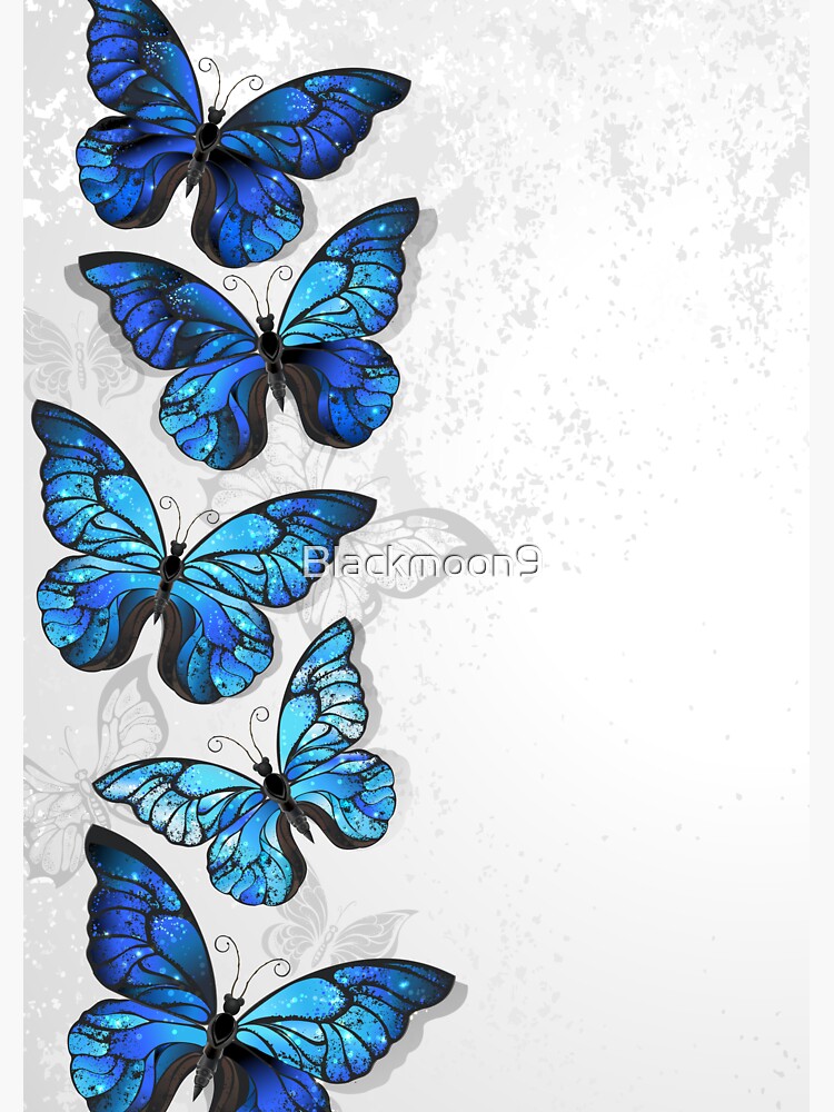 Design With Blue Butterflies Morpho Sticker For Sale By Blackmoon9 Redbubble