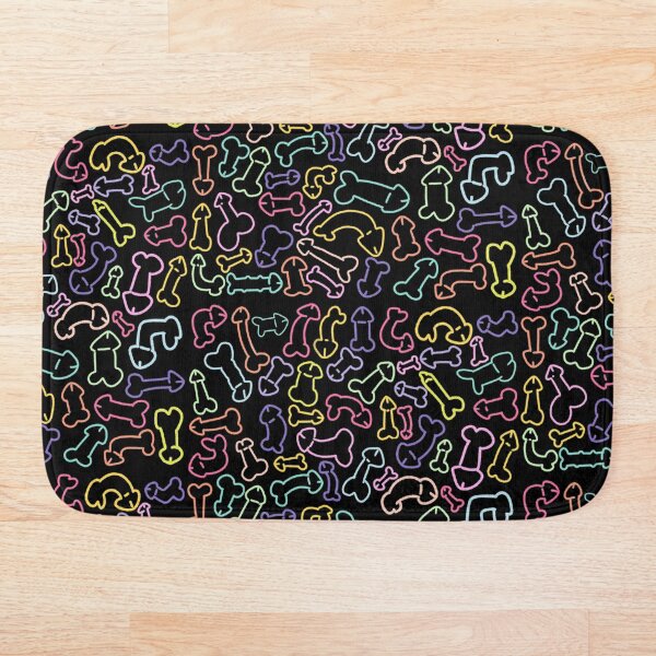 MASQUE PASTEL PENIS MOTIF NOIR Tapis de bain