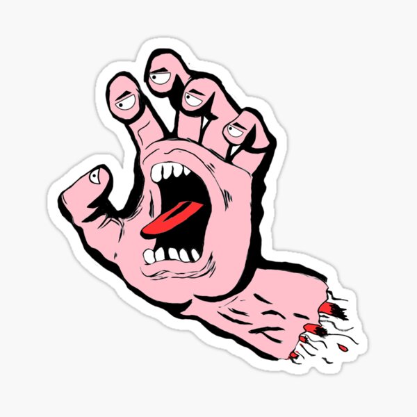 Santa Cruz Screaming Hand Stickers | Redbubble