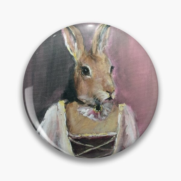 Item preview, Pink Bunny portrait painting designed and sold by Julie Mayo.