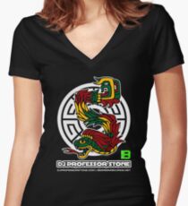 DJ Professor Stone - July 2012 Merch ver 777 white circle white text Women's Fitted V-Neck T-Shirt