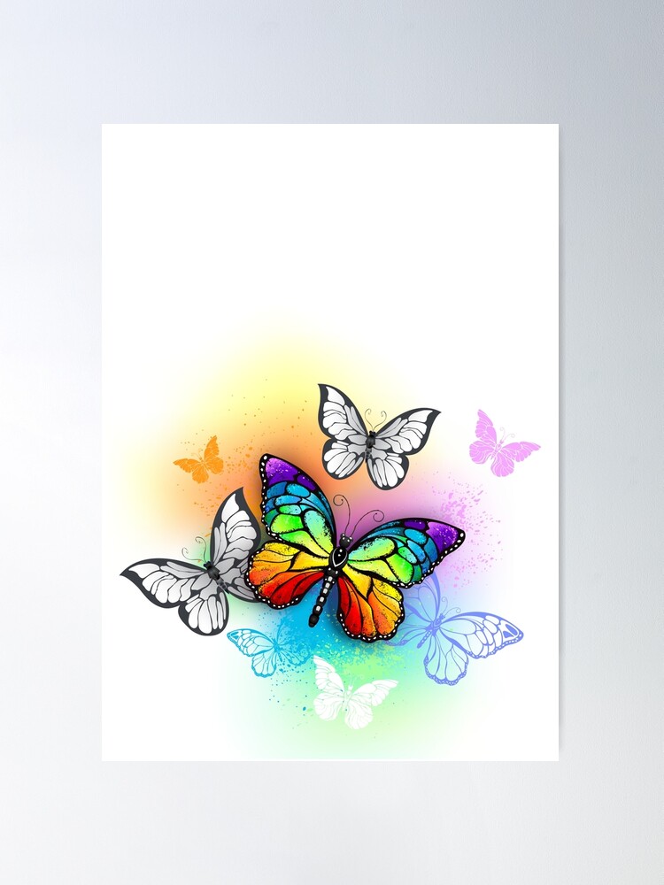 Rainbow Butterfly LV Poster