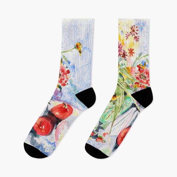 Item preview, Watercolor Apple and Floral Still Life designed and sold by Sharon Schwalbe.