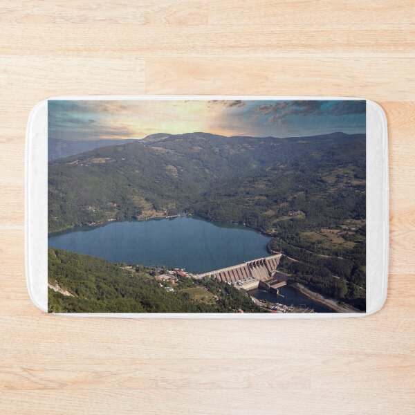 Item preview, hydroelectric power plant on river sunset landscape designed and sold by goceris.