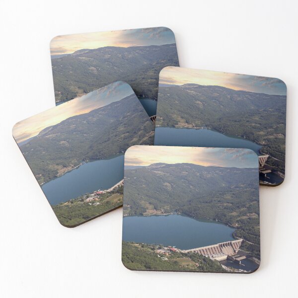Item preview, hydroelectric power plant on river sunset landscape designed and sold by goceris.