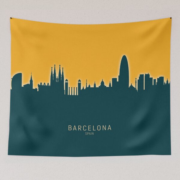 Item preview, Barcelona Spain Skyline designed and sold by ArtPrints.