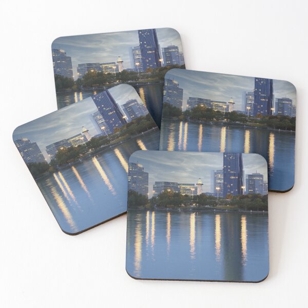 Item preview, Vienna skyline on the Danube river at sunset Austria designed and sold by goceris.