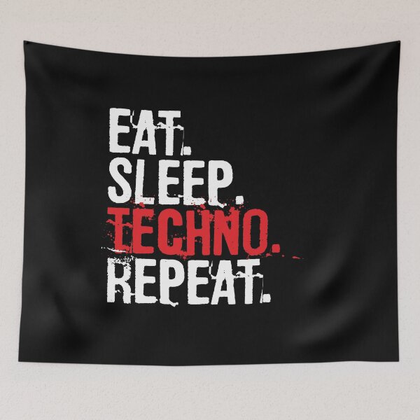 Item preview, Eat Sleep Techno Repeat Music Lover Gift Funny Quote  designed and sold by alenaz.