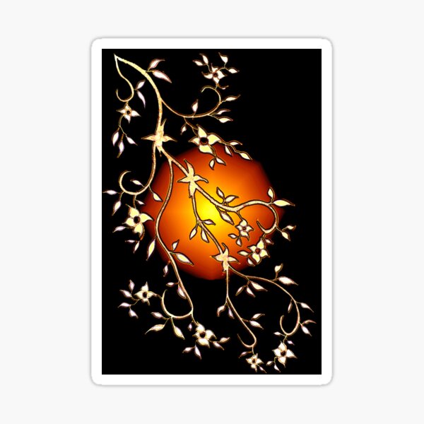 "Golden Moon" Sticker for Sale by LindArt1 Redbubble