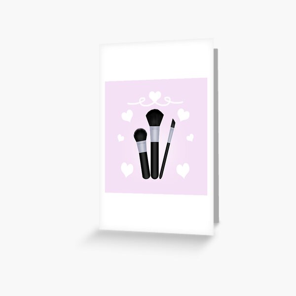 makeup brushes and hearts Greeting Card
